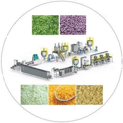 Doppia linea di trasformazione fortificata artificiale acciaio inossidabile del riso dell'estrusore a vite